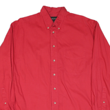 CROFT & BARROW Mens Red Button-Down Collar Casual Shirt M Cotton Blend