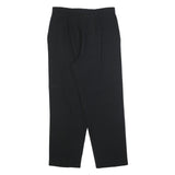 DONNY BROOK Womens Wool Black Relaxed Straight Trousers W32 L30 Smart Comfort