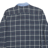 LEVI'S Mens Blue Green Checker Shirt XL Cotton Blend Button Shirt Long Sleeve