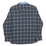 LEVI'S Mens Blue Green Checker Shirt XL Cotton Blend Button Shirt Long Sleeve