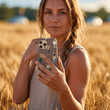 Chocolate Brown Rabbit Friends iPhone 16 Case - Lifestyle photo showing phone case in use