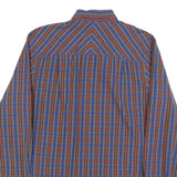FRED PERRY Mens Blue Red Plaid Shirt S Classic Button-Down Collar Cotton Blend