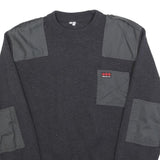 PROTECTAS Mens Grey Utility Fashion Jumper Patch Crew Neck Basic Knit S Workwear