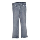 Womens Regular Fit Blue Denim Jeans W32 L32 Embroidered Back Pockets Zip Closure