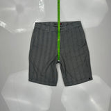 Quiksilver Pinstripe Shorts - 32W 10L Grey Cotton Blend