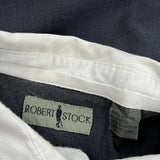 Robert Stock Striped Rugby Shirt - Large Black Cotton