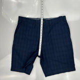 Tommy Hilfiger Checked Chino Shorts - 36W 9L Blue Cotton