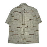 River Lodge Columbia Short Sleeve Shirt - Large Beige Cotton