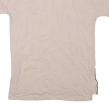 REEBOK Womens Beige Graphic T-Shirt M Short Sleeve Crew Neck Cotton Blend