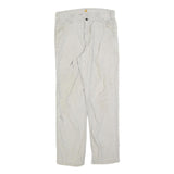CARHARTT Mens Relaxed Cotton Blend Beige Straight Work Trousers W32 L32 Durable