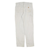CARHARTT Mens Relaxed Cotton Blend Beige Straight Work Trousers W32 L32 Durable