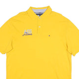TOMMY HILFIGER Mens Yellow Cotton Blend Logo Embroidered Short Sleeve Polo Shirt