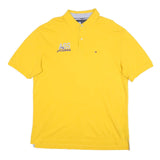 TOMMY HILFIGER Mens Yellow Cotton Blend Logo Embroidered Short Sleeve Polo Shirt