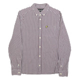 LYLE & SCOTT Mens Red & White Check Shirt M Button-Down Collar Cotton Blend