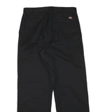 DICKIES Mens Cotton Blend Black Regular Straight Trousers W30 L30 Workwear Zip