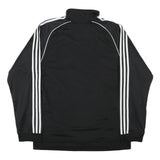 ADIDAS Mens Black & White Track Jacket M Polyester Blend Zip Athletic Sportswear