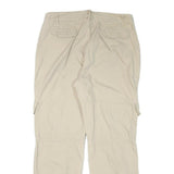 VENEZIA Mens Relaxed Beige Cotton Blend Cargo Trousers W34 L30 Casual Zip Fasten