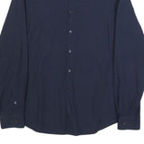 CALVIN KLEIN Mens Navy Blue Shirt L Cotton Long Sleeve Button Casual Formal