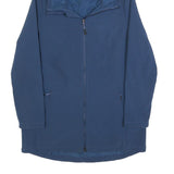 CHAMPION Womens Blue Jacket L Polyester Zip Hooded Plain Casual Light Outerwear