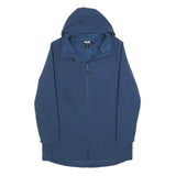 CHAMPION Womens Blue Jacket L Polyester Zip Hooded Plain Casual Light Outerwear