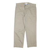DOCKERS Mens Cotton Blend Beige Slim Straight Trousers W34 L28 Classic Zip