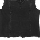 RELATIVITY Womens Black Faux Fur Trim Zip Jacket XL Polyester Blend Soft Warm