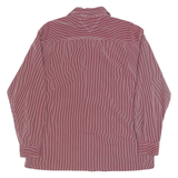 TOMMY HILFIGER Mens Red & White Striped Cotton Shirt M Casual Button Down