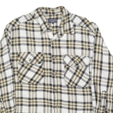 CANYON Mens Beige & Black Check Shirt XL Casual Cotton Flannel Long Sleeve