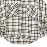 CANYON Mens Beige & Black Check Shirt XL Casual Cotton Flannel Long Sleeve