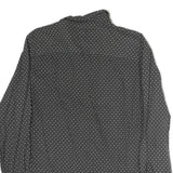 ALL SAINTS Mens Grey & White Printed Cotton Shirt M Casual Button-Up Long Sleeve