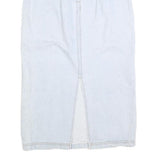 Womens Blue Cotton Straight Knee Length Denim Skirt Size S Zip Closure