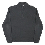 CALVIN KLEIN Womens Grey Jumper Pullover Crew Neck Basic Knit L Casual Cotton