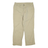 CARHARTT Mens Cotton Blend Beige Regular Fit Straight Leg Trousers W36 L30