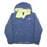 THE NORTH FACE Womens Blue Zip Jacket XL Polyester Plain Outdoor Hooded