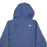 THE NORTH FACE Womens Blue Zip Jacket XL Polyester Plain Outdoor Hooded