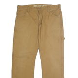 DICKIES Mens Relaxed Beige Cotton Workwear Trousers W34 L32 Casual Durable Fit