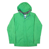 COLUMBIA Boys Green Zip Jacket L Polyester Blend Hooded Outdoor Water Resistant