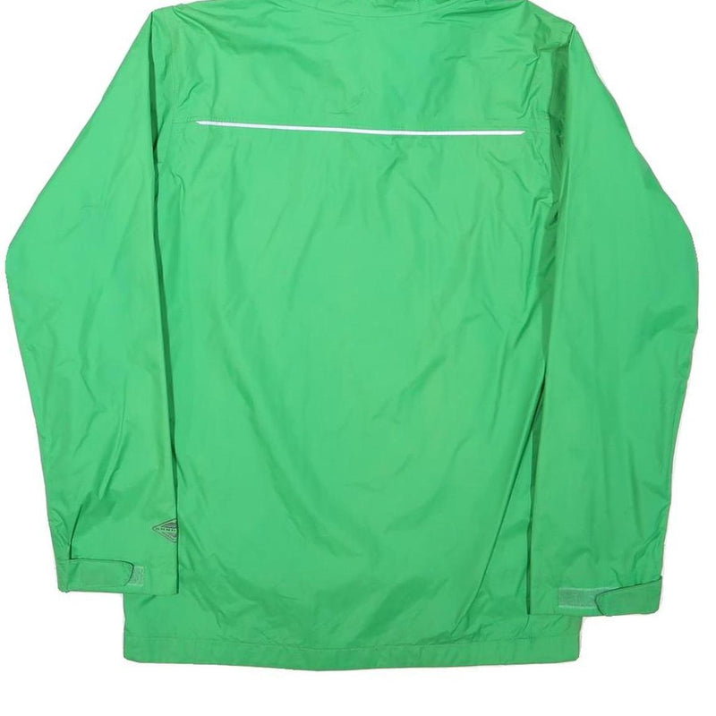 COLUMBIA Boys Green Zip Jacket L Polyester Blend Hooded Outdoor Water Resistant