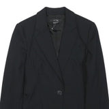 ZARA Womens Black Tailored Jacket S Polyester Blend Plain Button Closure