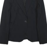 ZARA Womens Black Tailored Jacket S Polyester Blend Plain Button Closure