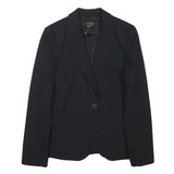ZARA Womens Black Tailored Jacket S Polyester Blend Plain Button Closure