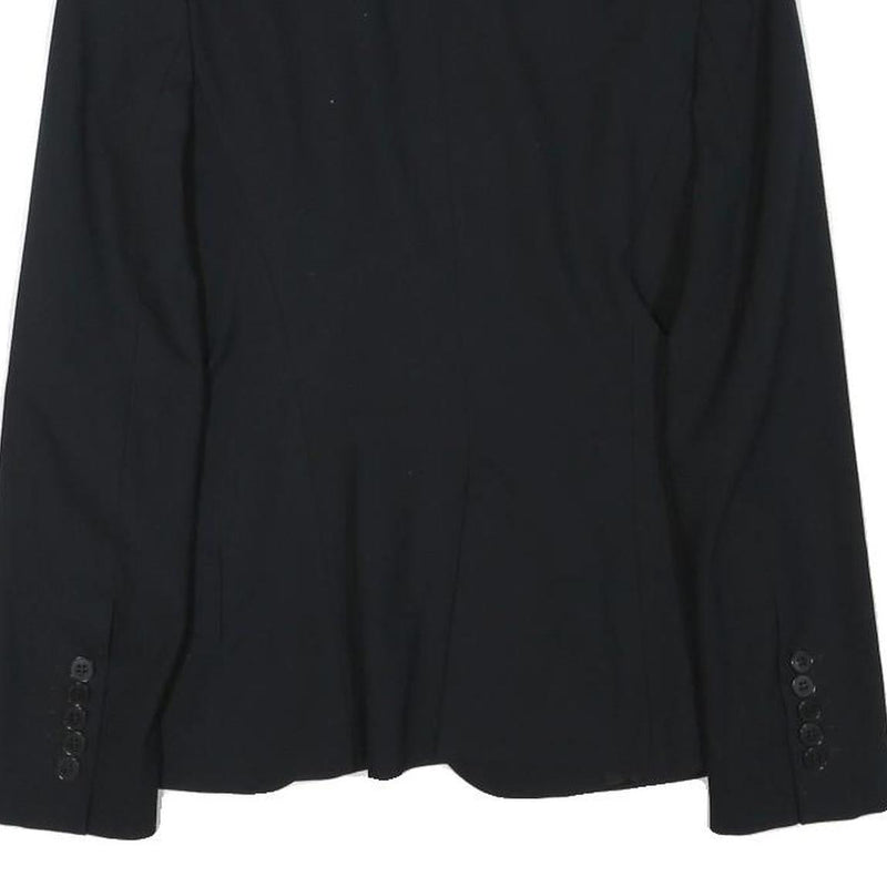 ZARA Womens Black Tailored Jacket S Polyester Blend Plain Button Closure