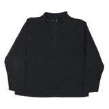 REEBOK Womens Black Plain Pullover Crew Neck Basic Knit UK 16 Polyester Blend