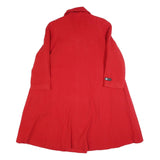 THUNDER BIRD Womens Red Wool Button Jacket S Plain Elegant Stylish