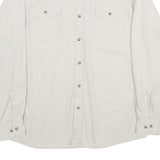 WRANGLER Mens Cream Cotton Shirt L Long Sleeve Button Front Pockets Classic