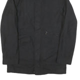 CALVIN KLEIN Mens Black Cotton Blend Zip Jacket M Plain Classic Casual Outerwear