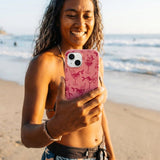 Bubblegum Pink Mermaid Cocktail iPhone 16 Case - Lifestyle photo showing phone case in use