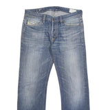 DIESEL Mens Regular Blue Denim Jeans W33 L31 Button Closure Classic Fit Straight