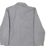 Mens Grey Cotton Classic Jacket L Button Closure Plain Workwear Utility