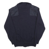 DER KLASSIKER Mens Navy Plain Wool Jumper Full Zip Regular M Classic Style